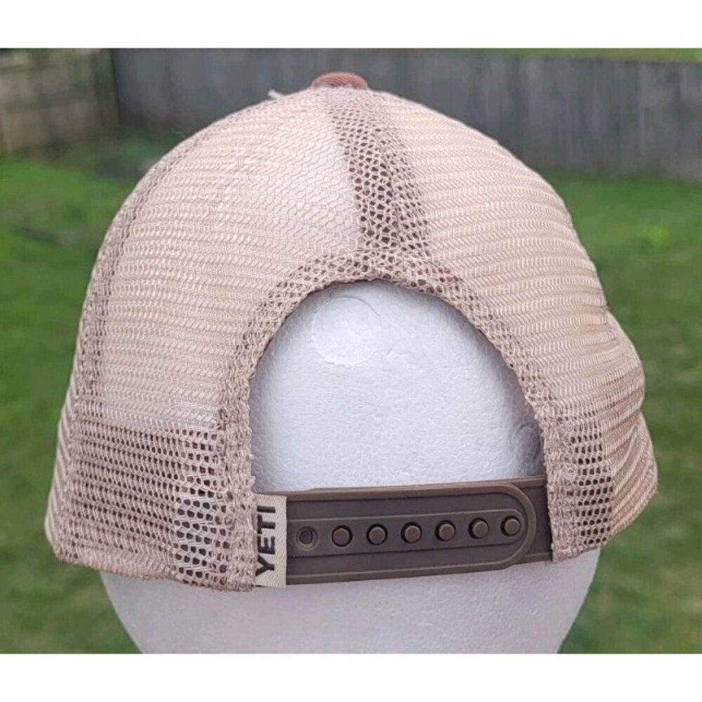 Yeti Coolers Trucker Hat Cap Brown Snapback Adjustable Mesh Embroidered - Picture 7 of 11